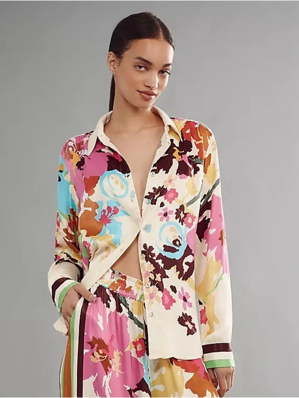 NWT Size XS - Conditions Apply Blooming Long-Sleeve Collared Blouse (US$ 118) - Picture 5 of 16